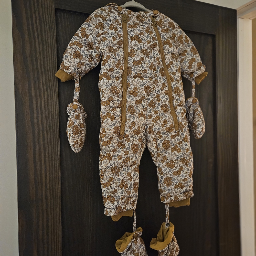Floral Brown Kids One Piece